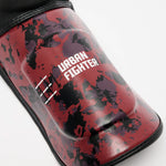 Espinilleras Leone Urban Fighter PT118 camuflaje rojo-negro 