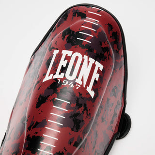 Espinilleras Leone Urban Fighter PT118 camuflaje rojo-negro 