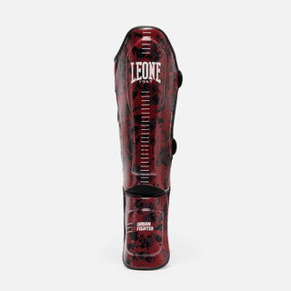 Espinilleras Leone Urban Fighter PT118 camuflaje rojo-negro 