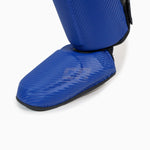 Espinilleras con parapiede Adidas Pro Kickboxing WAKO Azul-blanco 