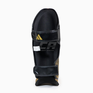 Espinilleras con parapiede Adidas Pro Kickboxing WAKO Negro-oro 