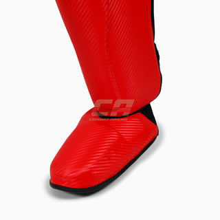 Espinilleras con parapiede Adidas Pro Kickboxing WAKO Rojo-blanco 