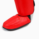 Espinilleras con parapiede Adidas Pro Kickboxing WAKO Rojo-blanco 