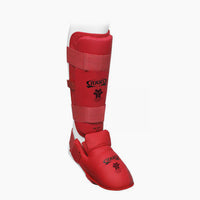 Espinilleras Karate Kumite Itaki con protectores de pies FIJLKAM art.413FIJ 