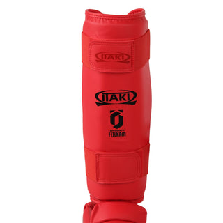 Espinilleras Karate Kumite Itaki con protectores de pies FIJLKAM art.413FIJ 
