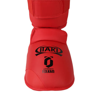 Espinilleras Karate Kumite Itaki con protectores de pies FIJLKAM art.413FIJ 
