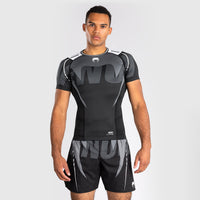 Rashguard Venum Adrenaline mangas cortas Negro-gris-Combat Arena