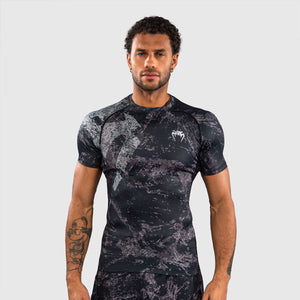 Rashguard Venum Rage & Workout mangas cortas Negro-gris-Combat Arena