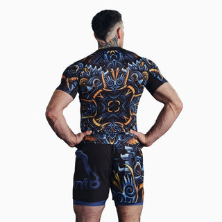 Rashguard Manto Barong de manga corta Negro 