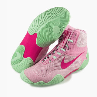 Zapatillas de lucha-Wrestling Nike Tawa Rosa-verde-Combat Arena