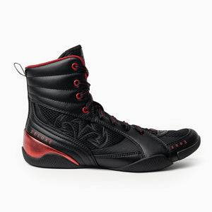 Botas de boxeo RSX-Guerrero Deluxe Negro-rojo-Combat Arena