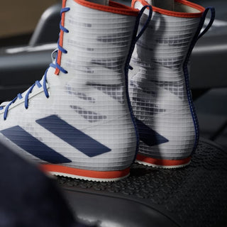 Botas de boxeo Adidas Box Hog 4 Blanco-azul 