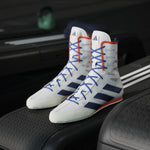 Botas de boxeo Adidas Box Hog 4 Blanco-azul 