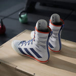 Botas de boxeo Adidas Box Hog 4 Blanco-azul 