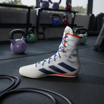 Botas de boxeo Adidas Box Hog 4 Blanco-azul 