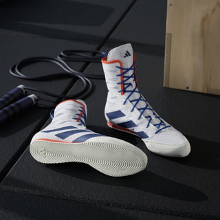 Botas de boxeo Adidas Box Hog 4 Blanco-azul 