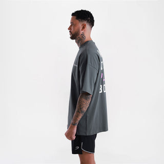 Camiseta Boxraw We Don't Play Boxing Oversize Gris-rosa-Combat Arena