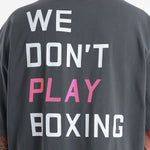 Camiseta Boxraw We Don't Play Boxing Oversize Gris-rosa-Combat Arena