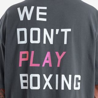 Camiseta Boxraw We Don't Play Boxing Oversize Gris-rosa-Combat Arena