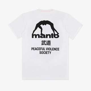 T-shirt Manto Society Bianco-Combat Arena