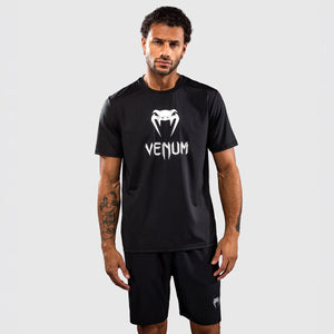 Camiseta Venum Classic Dry Tech Negro-plata-Combat Arena