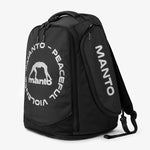 Mochila Manto CÍRCULO Convertible XL Negro-Plata reflectante-Combat Arena