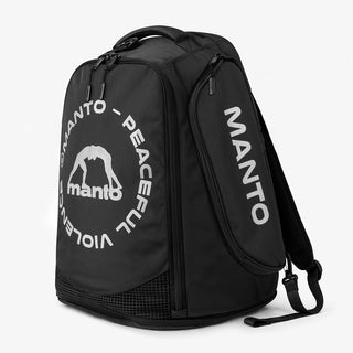 Mochila Manto CÍRCULO Convertible XL Negro-Plata reflectante-Combat Arena