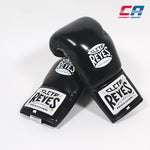 Guantes de boxeo Cleto Reyes Professional CB2 Negro-Plata con cordones 