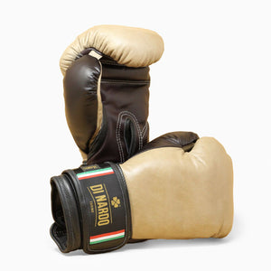 Guantes de boxeo Di Nardo con velcro 14 Oz Arena-marrón 