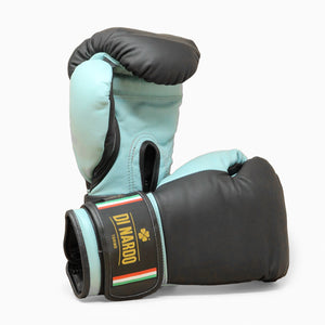 Guantes de boxeo Di Nardo con velcro 14 Oz Negro-agua 
