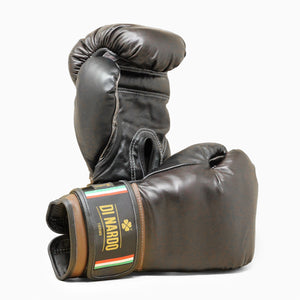 Guantes de boxeo Di Nardo con velcro 16 Oz Marrón-negro-plata 